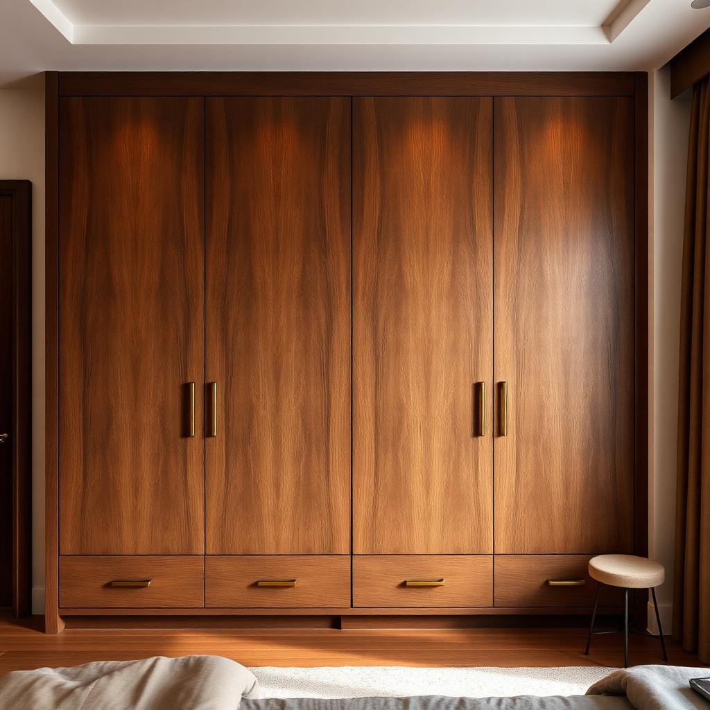Walnut 4-Door Wardrobe